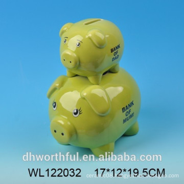 Ceramic wholesale piggy bank for Dad & Mum